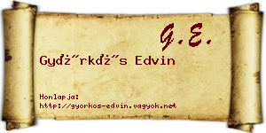 Györkös Edvin névjegykártya